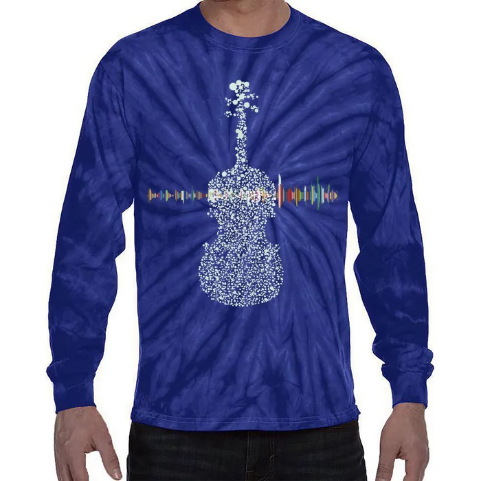 Violin Viola Cello Bass Artistic Music Sound Wave Tie-Dye Long Sleeve Shirt