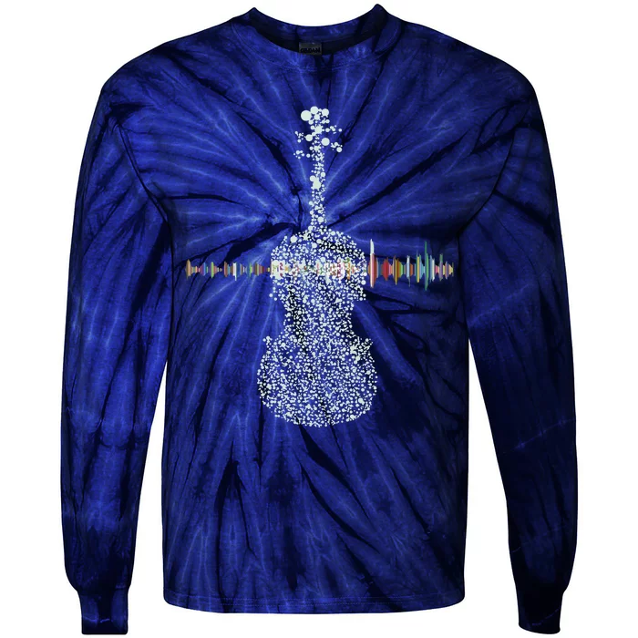 Violin Viola Cello Bass Artistic Music Sound Wave Tie-Dye Long Sleeve Shirt