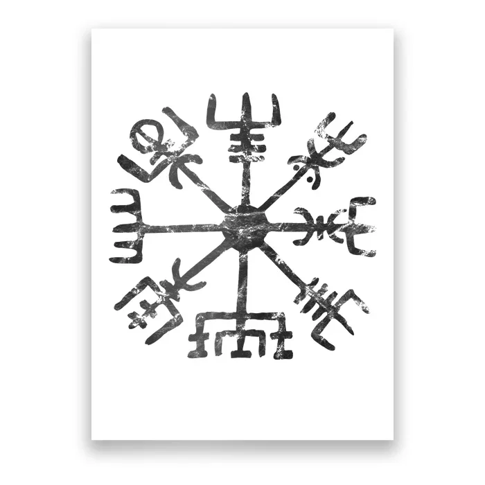 Vegvisir Viking Compass Rune Protection Symbol Celts Nordic Poster