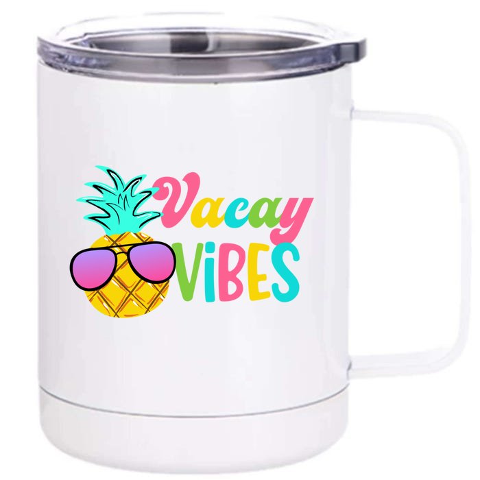 Vacay Vibes Cute Gift Front & Back 12oz Stainless Steel Tumbler Cup