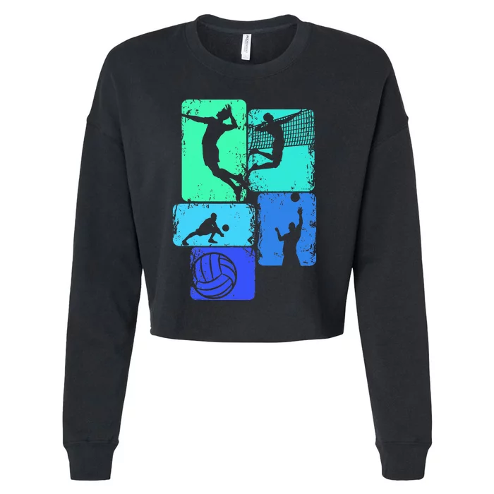 Volleyballer Volleyball Children Cropped Pullover Crew