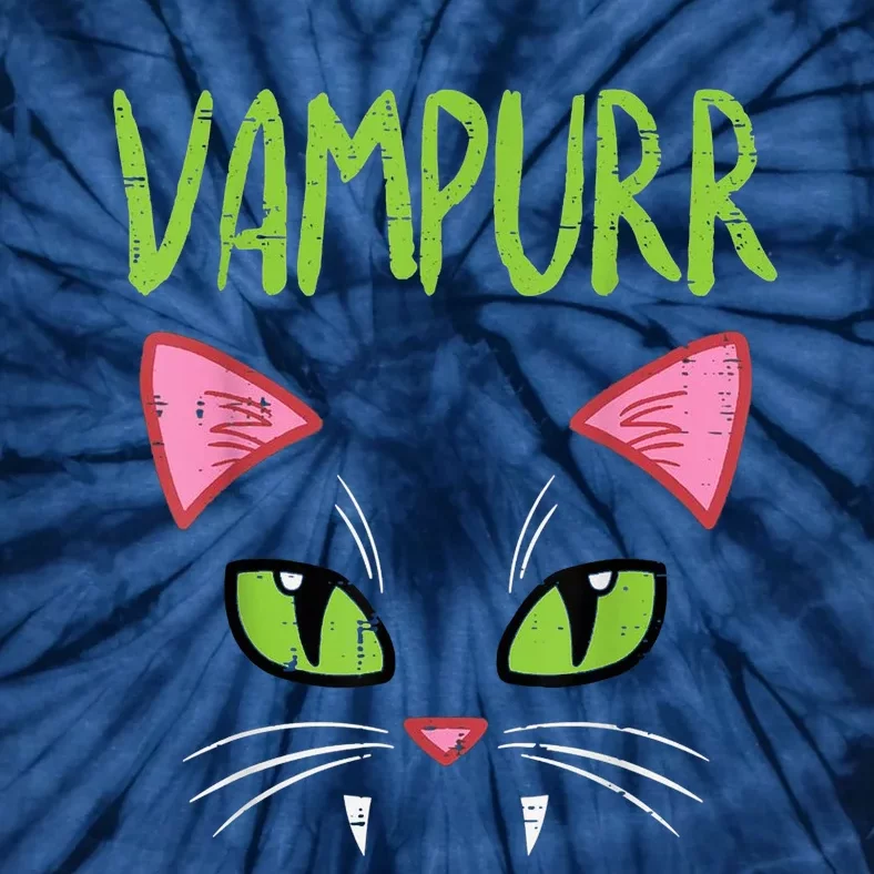 Vampurr Vampire Cat Funny Halloween Costume Tie-Dye T-Shirt