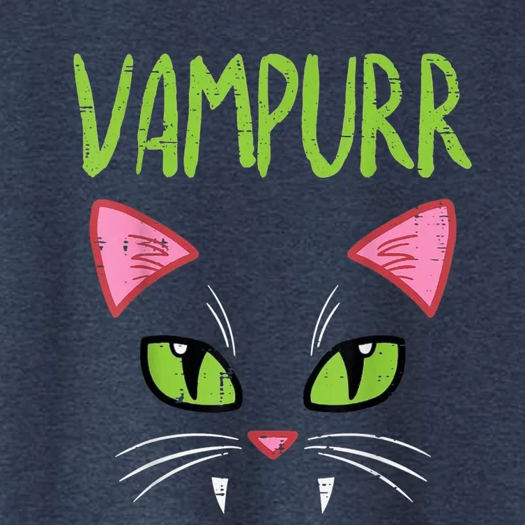 Vampurr Vampire Cat Funny Halloween Costume Women's Crop Top Tee