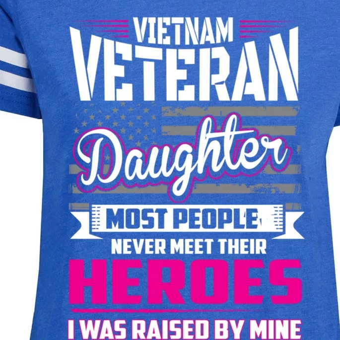 Vietnam Veteran Daughter Cute Gift Raised By My Hero Enza Ladies Jersey Football T-Shirt