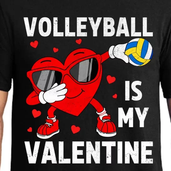 Volleyball Valentines Day Heart Dabbing American Sport Lover Meaningful Gift Pajama Set