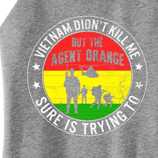 Vietnam Veterans Day Orange Agent Victims Retired Soldiers Gift Women’s Perfect Tri Rocker Tank