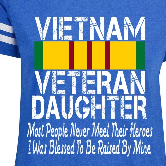 Vietnam Veteran Daughter Raised By My Hero Military Service Gift Enza Ladies Jersey Football T-Shirt