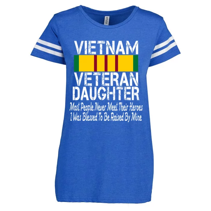 Vietnam Veteran Daughter Raised By My Hero Military Service Gift Enza Ladies Jersey Football T-Shirt