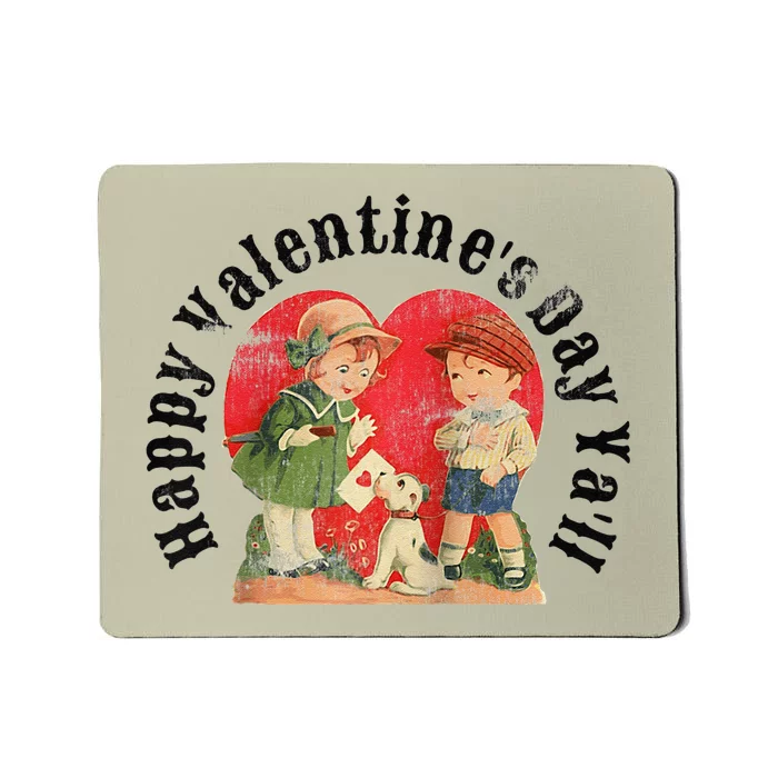 Vintage Valentines Day Greeting Card Graphic Art Design Raglan Baseball Cute Mousepad