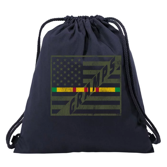 Vietnam Veteran Dad Gift For Proud Patriotic Gramps Grandpa Cool Gift Drawstring Bag