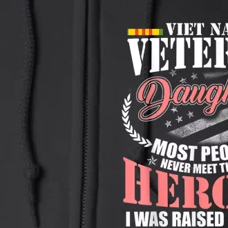 Vietnam Veteran Daughter American Flag Military US Patriot Full Zip Hoodie