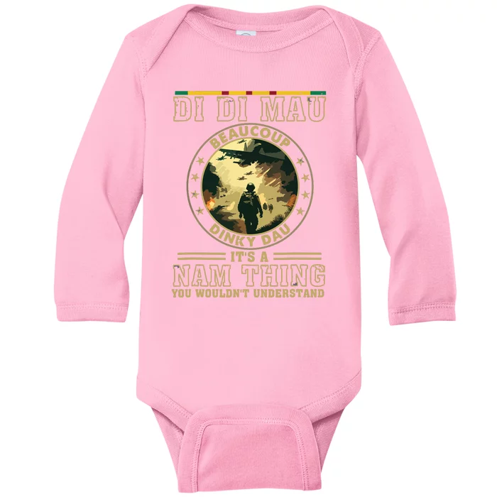 Vietnam Veteran Di Di Mau Vietnam War Memory Memorial Day Baby Long Sleeve Bodysuit