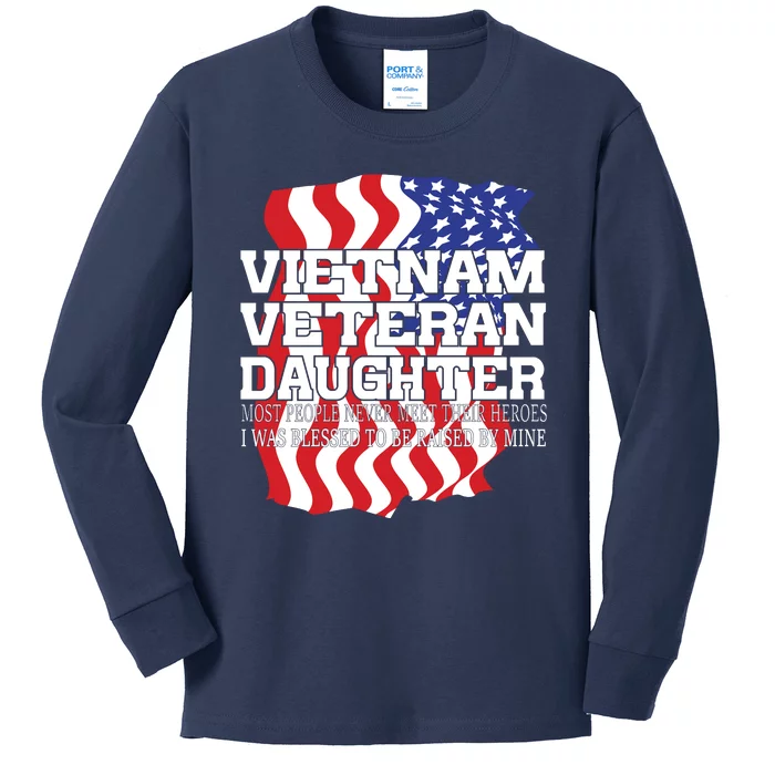 Vietnam Veteran Daughter Kids Long Sleeve Shirt