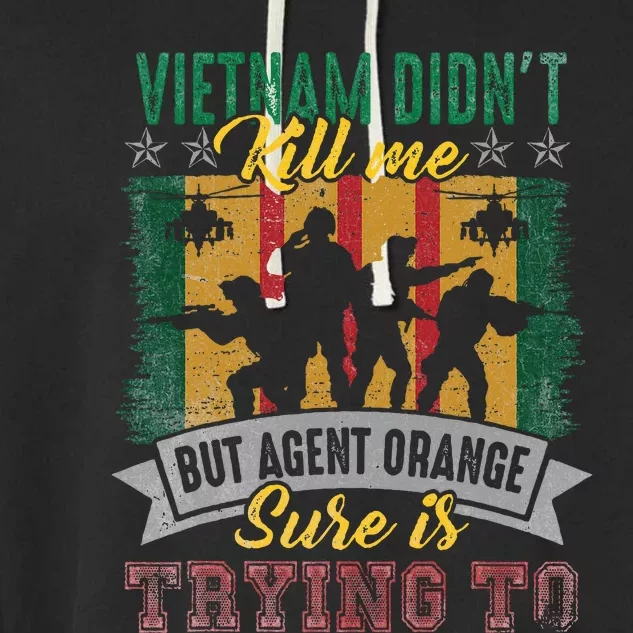 Vietnam Veterans Day Orange Agent Victims Retired Soldiers Garment-Dyed Fleece Hoodie