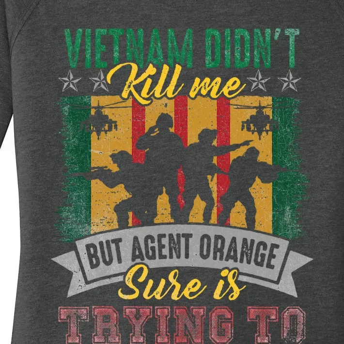 Vietnam Veterans Day Orange Agent Victims Retired Soldiers Women's Perfect Tri Tunic Long Sleeve Shirt