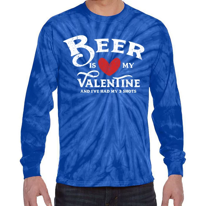 Vintage Valentines Day Design For Adultsgift Beer Is My Love Great Gift Tie-Dye Long Sleeve Shirt