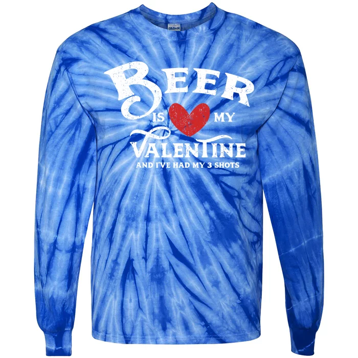 Vintage Valentines Day Design For Adultsgift Beer Is My Love Great Gift Tie-Dye Long Sleeve Shirt