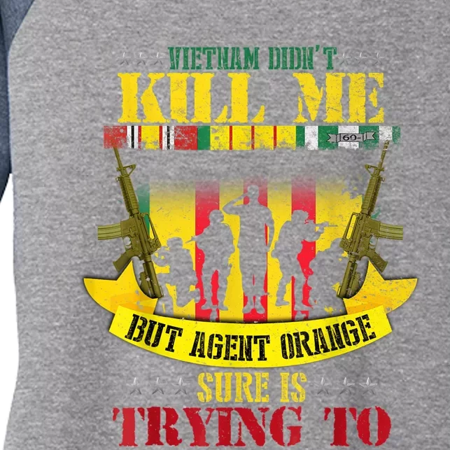 Vietnam Veterans Day Orange Agent Victims Retired Soldiers Women's Tri-Blend 3/4-Sleeve Raglan Shirt