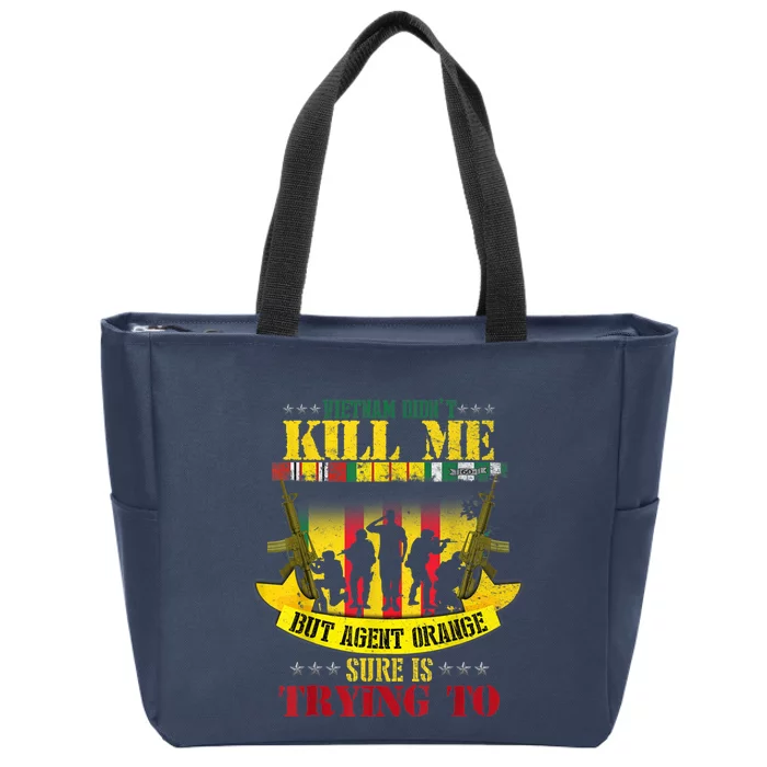 Vietnam Veterans Day Orange Agent Victims Retired Soldiers Zip Tote Bag