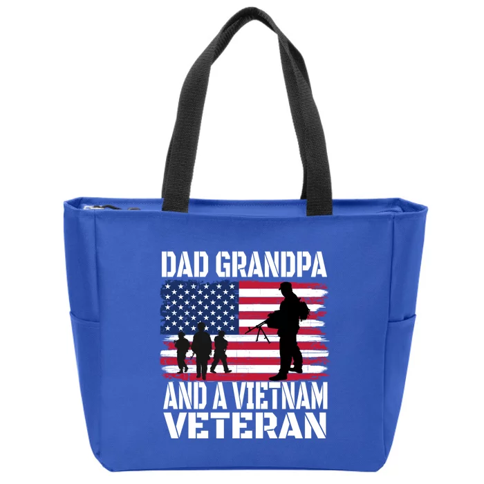 Vietnam Veterans Dad Grandpa Proud Military Vintage Gift Zip Tote Bag