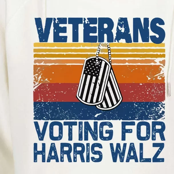 Veterans Voting For Harris Walz Waltz 2024 Womens Funnel Neck Pullover Hood