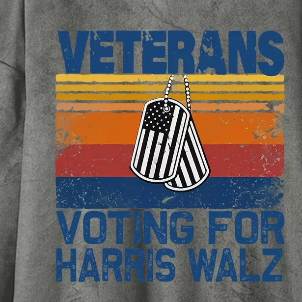 Veterans Voting For Harris Walz Waltz 2024 Hooded Wearable Blanket