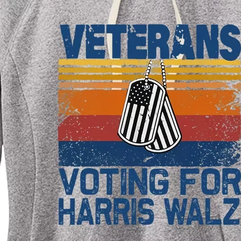 Veterans Voting For Harris Walz Waltz 2024 Women's Fleece Hoodie