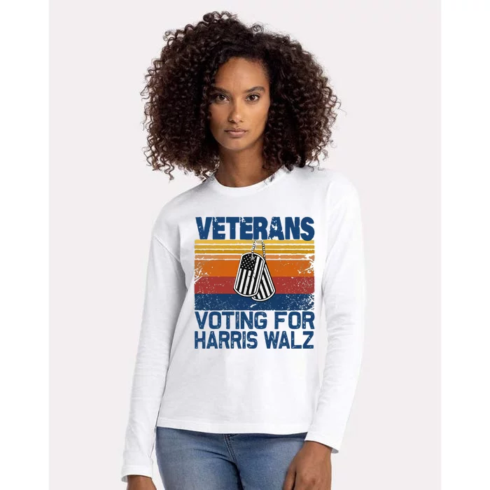 Veterans Voting For Harris Walz Waltz 2024 Womens Cotton Relaxed Long Sleeve T-Shirt