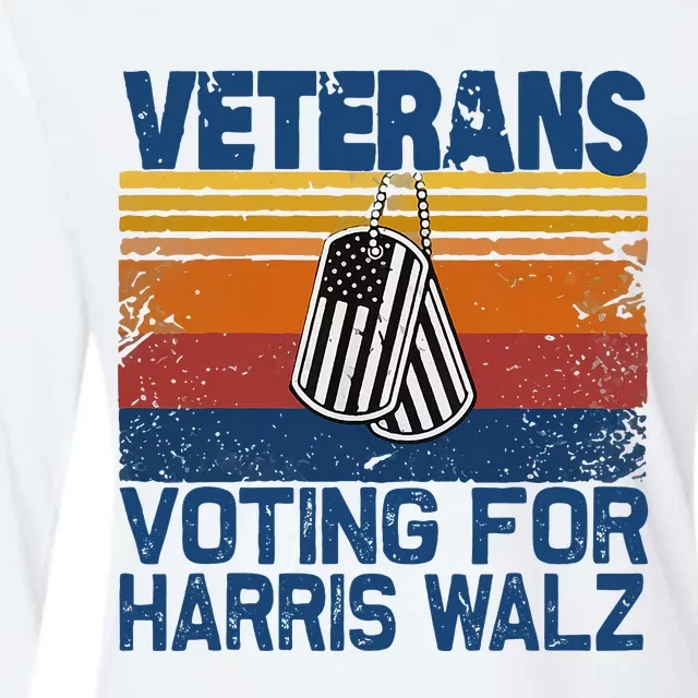 Veterans Voting For Harris Walz Waltz 2024 Womens Cotton Relaxed Long Sleeve T-Shirt