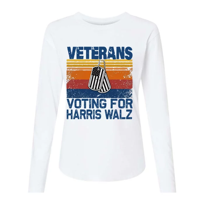 Veterans Voting For Harris Walz Waltz 2024 Womens Cotton Relaxed Long Sleeve T-Shirt