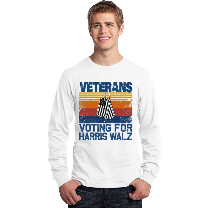 Veterans Voting For Harris Walz Waltz 2024 Long Sleeve Shirt