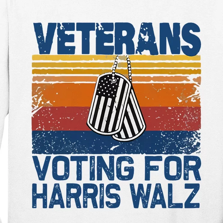 Veterans Voting For Harris Walz Waltz 2024 Long Sleeve Shirt