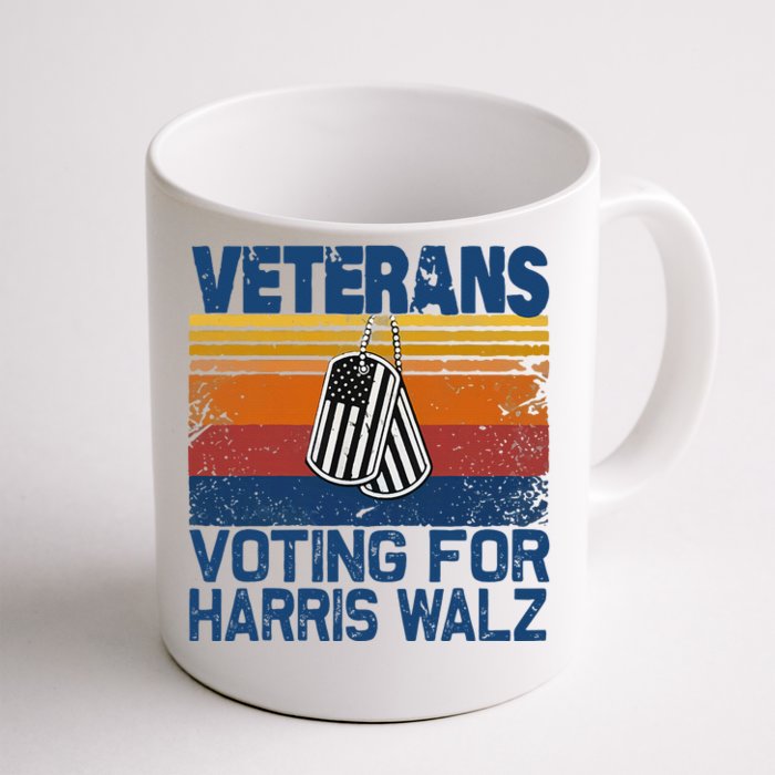 Veterans Voting For Harris Walz Waltz 2024 Front & Back Coffee Mug