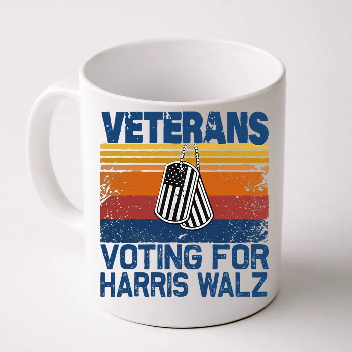 Veterans Voting For Harris Walz Waltz 2024 Front & Back Coffee Mug