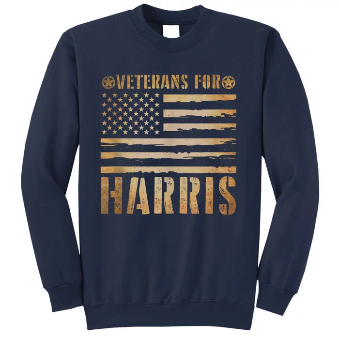 Vintage Veterans For Harris 2024 Military Vets Kamala Harris Sweatshirt