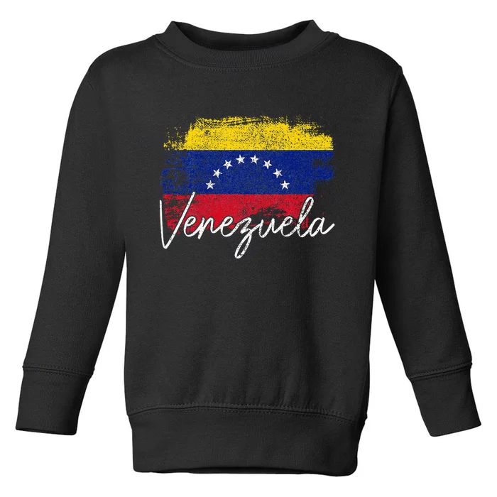 Venezuela Vintage Flag Venezuelan Pride Roots Toddler Sweatshirt