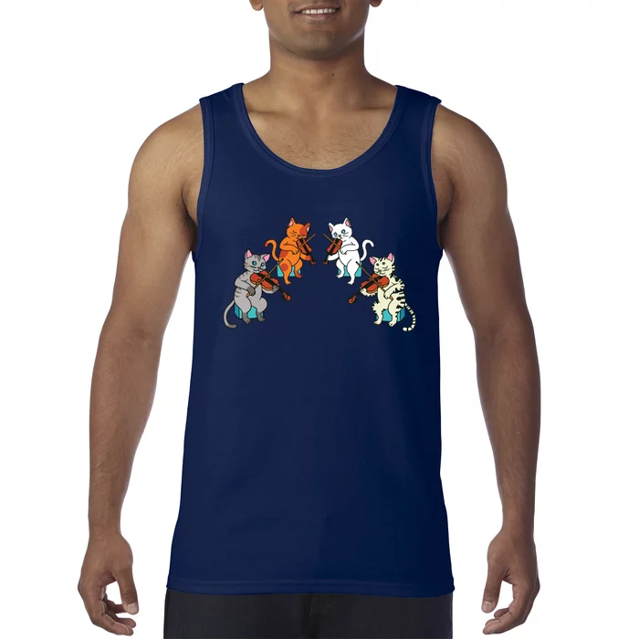 Violin Violinist Fiddle Player Orchestra Classical Cat Lover Tank Top