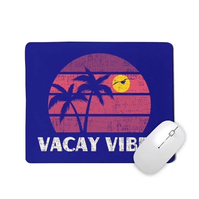 Vacay Vibes Family Trip Vintage Beach Summer Vacation Gift Mousepad