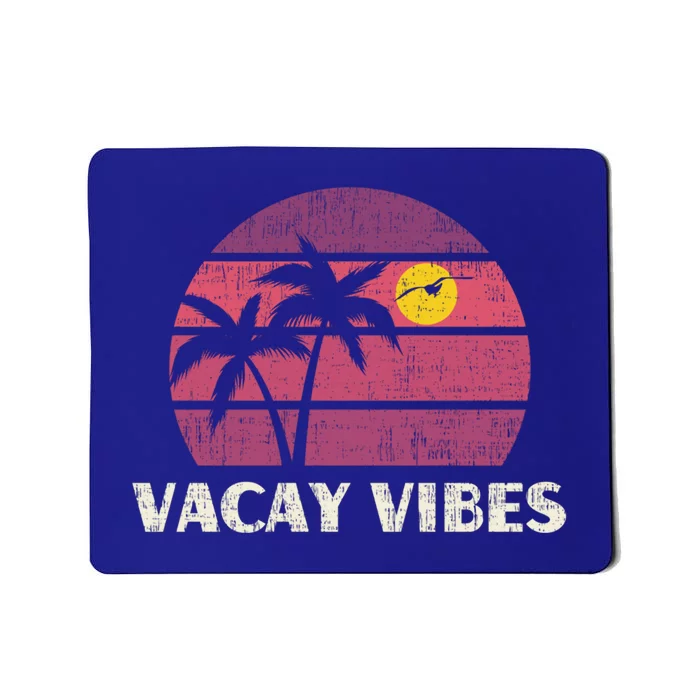 Vacay Vibes Family Trip Vintage Beach Summer Vacation Gift Mousepad