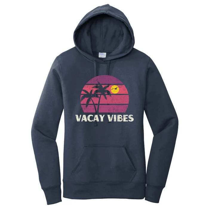 Vacay Vibes Family Trip Vintage Beach Summer Vacation Gift Women's Pullover Hoodie