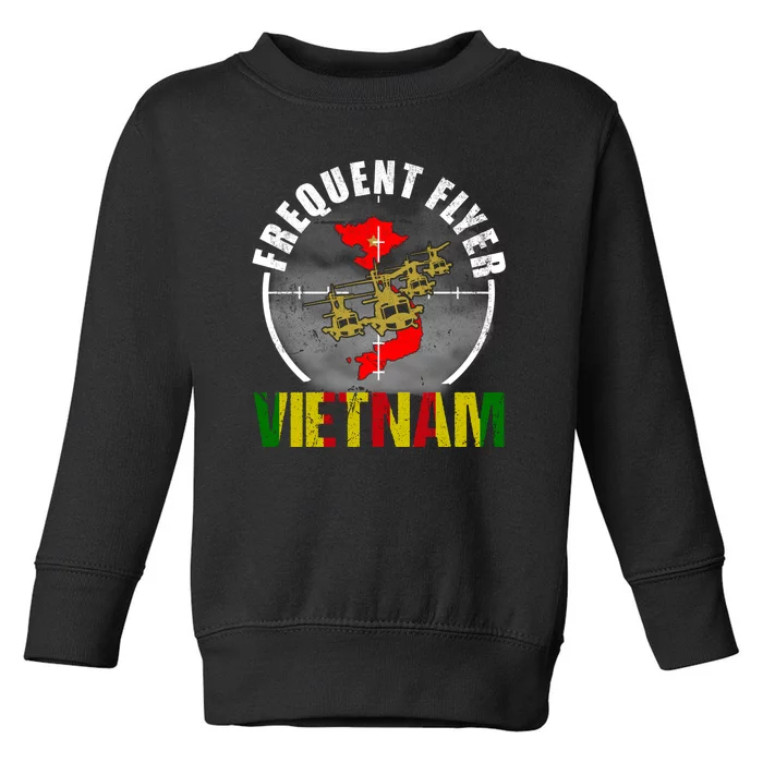 Vietnam Veteran Frequent Flyer Huey Helicopter Vintage Toddler Sweatshirt