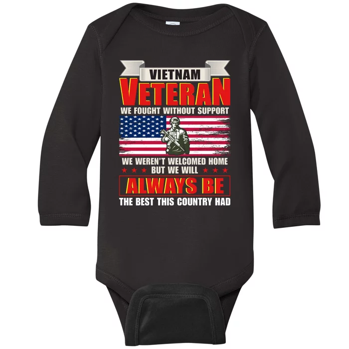 Vietnam Veteran Fought Without Support Baby Long Sleeve Bodysuit