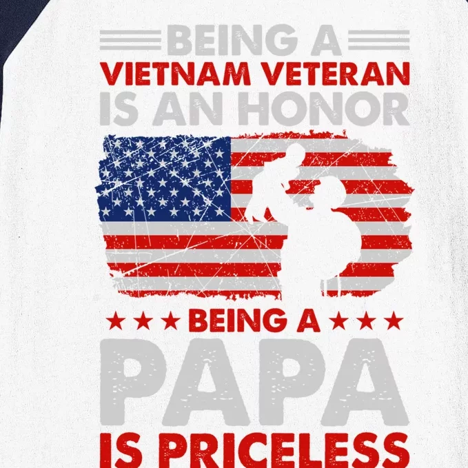 Vietnam Veteran Funny Gift Being A Papa Is Priceless Meaningful Gift Baseball Sleeve Shirt