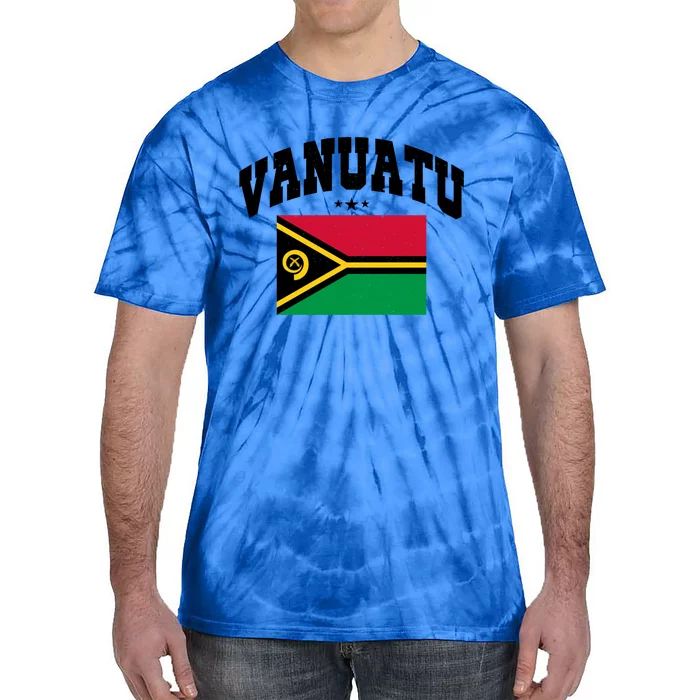 Vintage Vanuatu Flag Throwback Athletic Cute Gift Tie-Dye T-Shirt