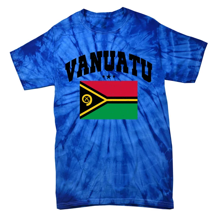 Vintage Vanuatu Flag Throwback Athletic Cute Gift Tie-Dye T-Shirt