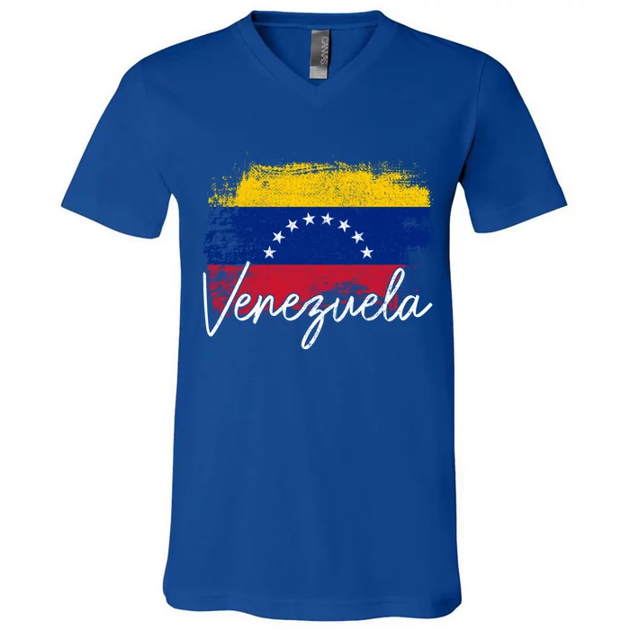 Venezuela Vintage Flag Venezuelan Pride Roots Great Gift V-Neck T-Shirt