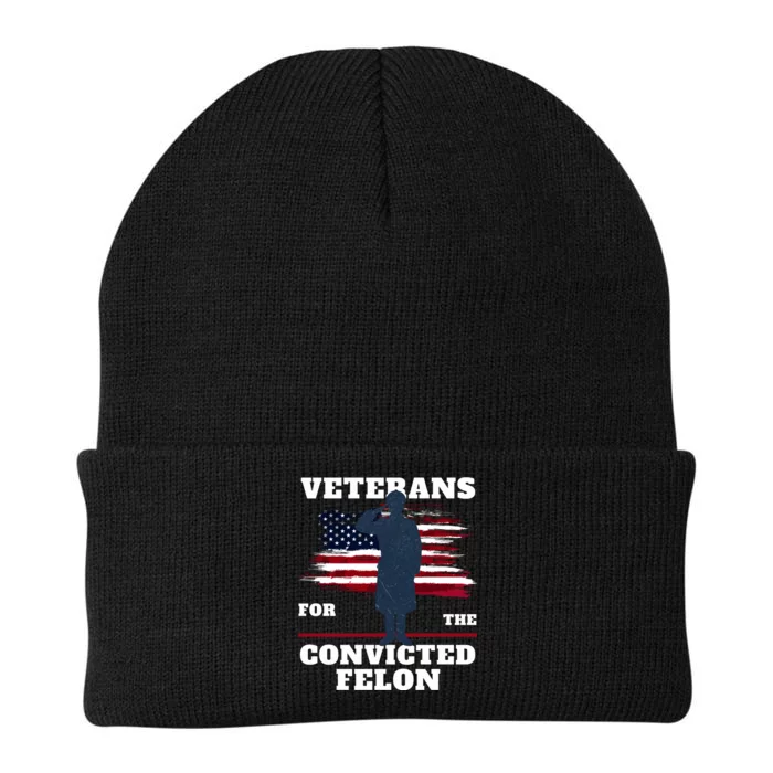 Veterans Voting For The Convicted Felon 2024 Knit Cap Winter Beanie