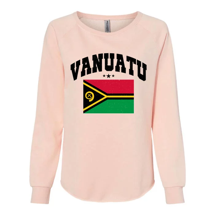 Vintage Vanuatu Flag Throwback Athletic Gift Womens California Wash Sweatshirt