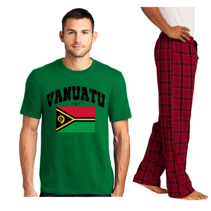 Vintage Vanuatu Flag Throwback Athletic Gift Pajama Set