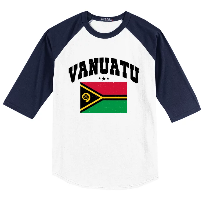 Vintage Vanuatu Flag Throwback Athletic Gift Baseball Sleeve Shirt